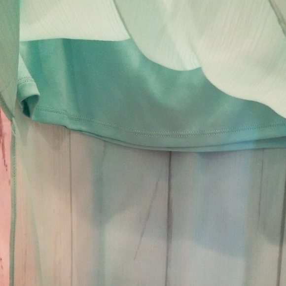 EXPRESS Brand XSTP Mint Green Chiffon Slittd Skirt - Picture 7 of 8